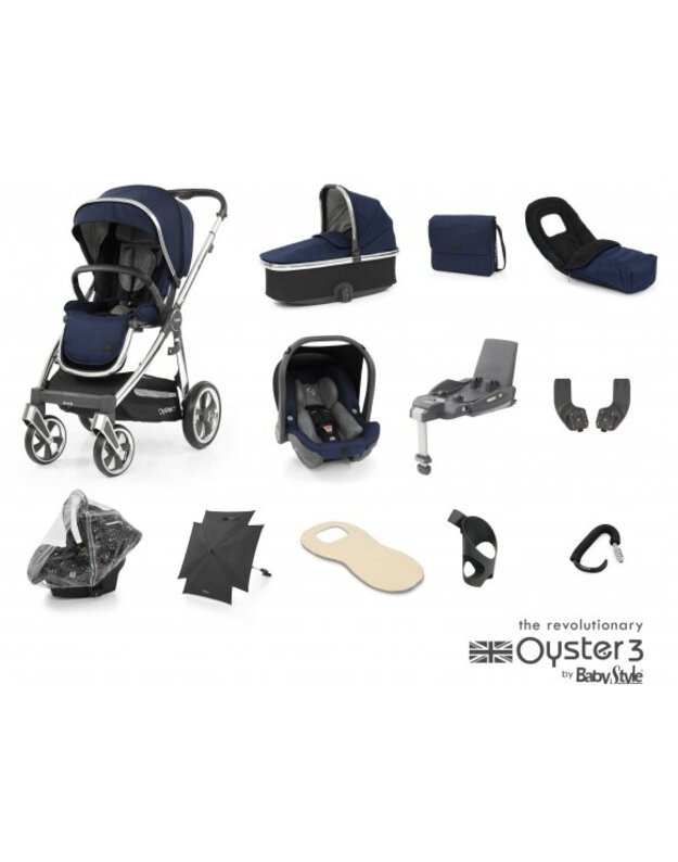 OYSTER 3 STROLLER SET 12IN1 RICH NAVY/MIRROR