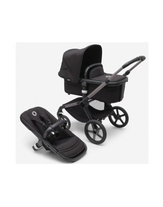 Universalus vežimėlis Bugaboo Fox 5 Midnight black/Midnight black/graphite frame 2in1