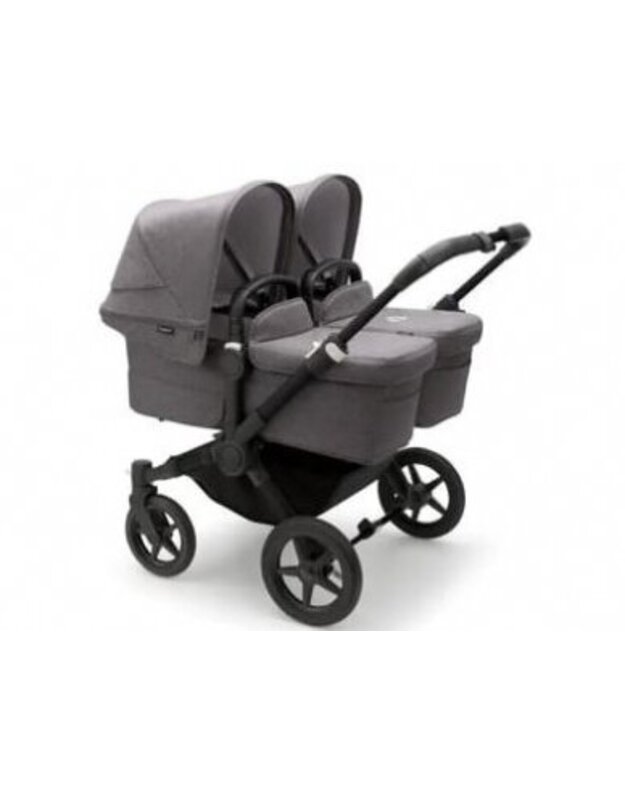 Universalus vežimėlis dvynukams Bugaboo Donkey 5 TWIN - Black/Grey Melange/Grey Melange