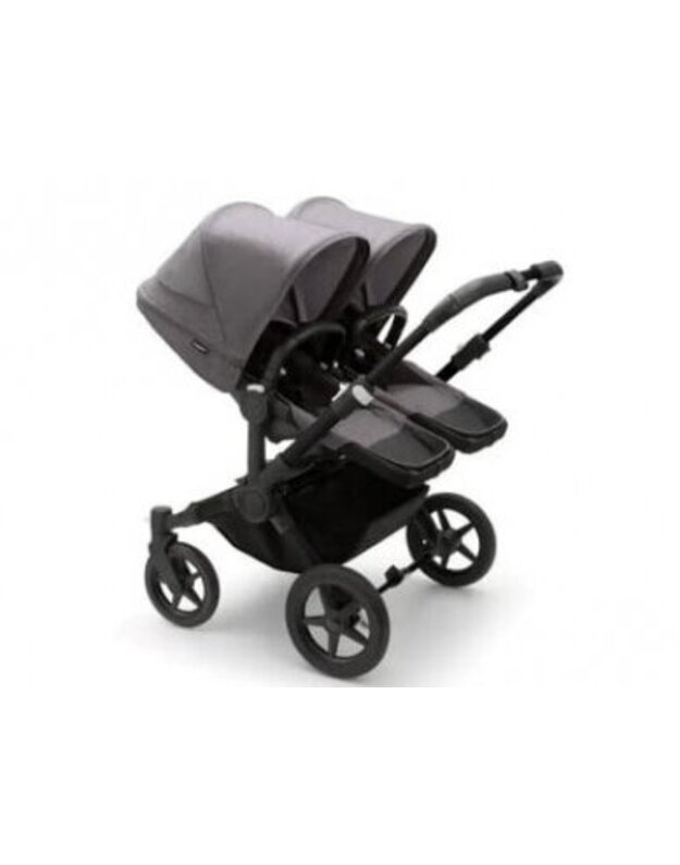 Universalus vežimėlis dvynukams Bugaboo Donkey 5 TWIN - Black/Grey Melange/Grey Melange