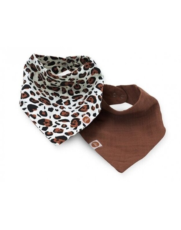 Jollein seilinukas Bib Bandana Hydrofiel Leopard 2 vnt.