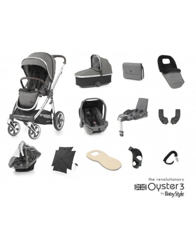 OYSTER 3 STROLLER SET 12IN1 MERCURY/MIRROR