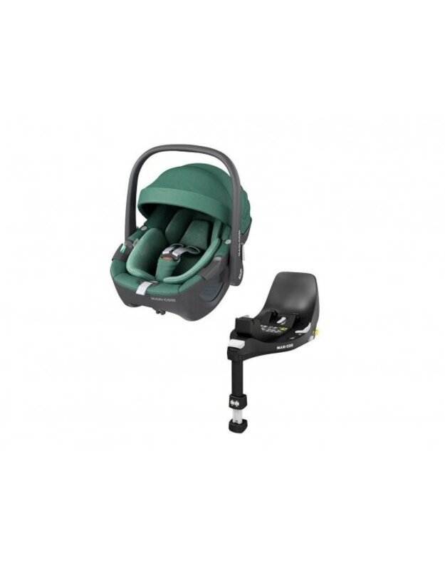 Automobilinė kėdutė Maxi cosi Pebble 360 Essential Green 0-13kg + Familyfix 360 izofix bazė