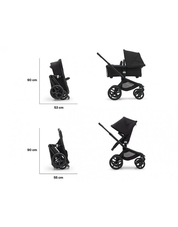 Universalus vežimėlis Bugaboo Fox 5 Misty white/midnight black/ frame black 2in1