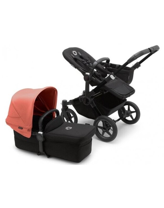 Universalus vežimėlis Bugaboo Donkey 5 Mono 2in1 Black/Midnight Black/Sunrise Red