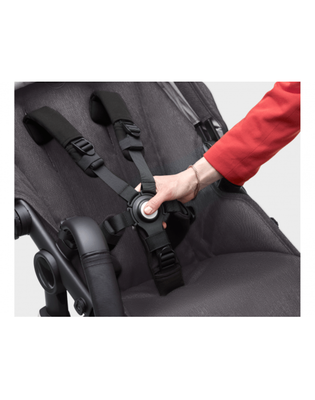 Universalus vežimėlio komplektas 2in1 Bugaboo Fox 3 Grey melange/grey melange/black važiuoklė