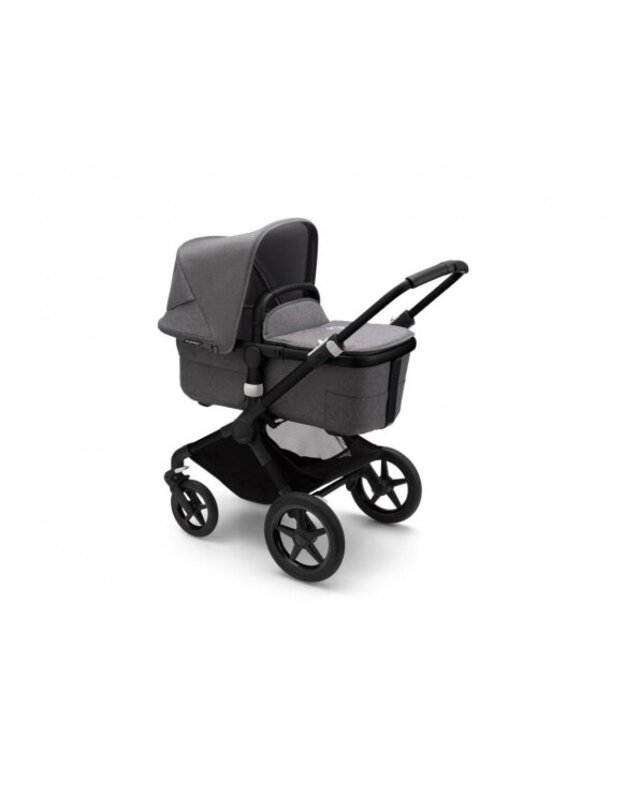 Universalus vežimėlio komplektas 2in1 Bugaboo Fox 3 Grey melange/grey melange/black važiuoklė