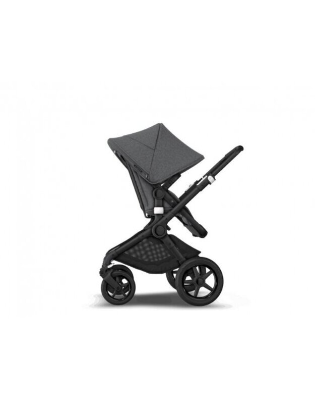 Universalus vežimėlio komplektas 2in1 Bugaboo Fox 3 Grey melange/grey melange/black važiuoklė