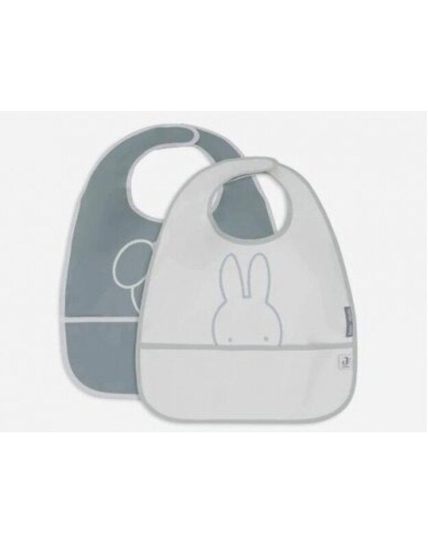 Jollein neperšlampamas seilinukas Bib su kišene Miffy Peekaboo Sea Green 2vnt.