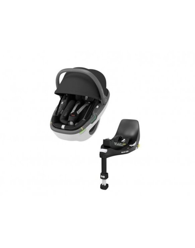 Maxi-Cosi Coral 360 automobilinė kėdutė + FamilyFix 360 Bazė - Essential Black 0-13 kg