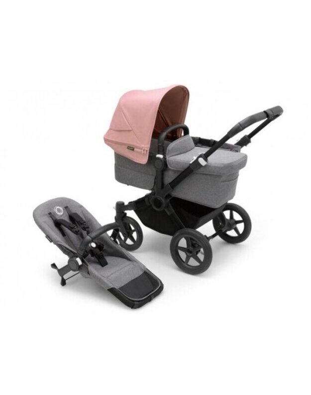 Universalus vežimėlis Bugaboo Donkey 5 Mono 2in1 Black/Grey Melange/Morning Pink