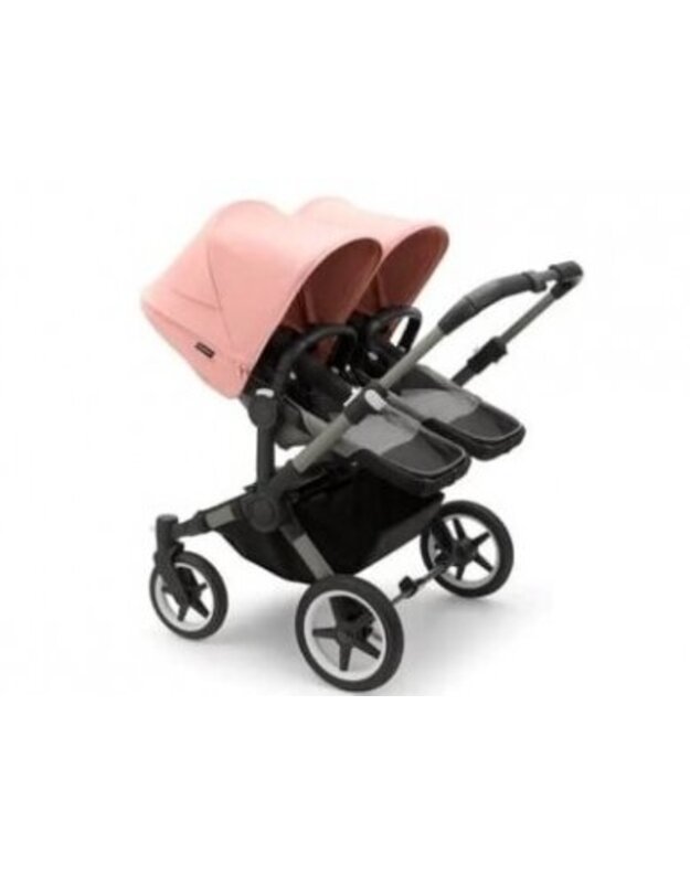 Universalus vežimėlis dvynukams Bugaboo Donkey 5 TWIN - Graphite/Grey Melange/Morning Pink