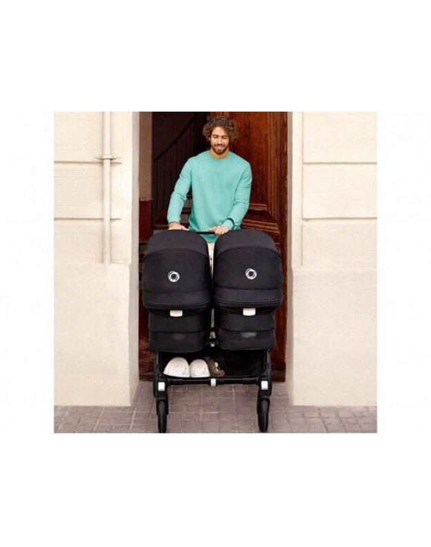 Universalus vežimėlis dvynukams Bugaboo Donkey 5 TWIN - Graphite/Midnight Black/Stormy Blue