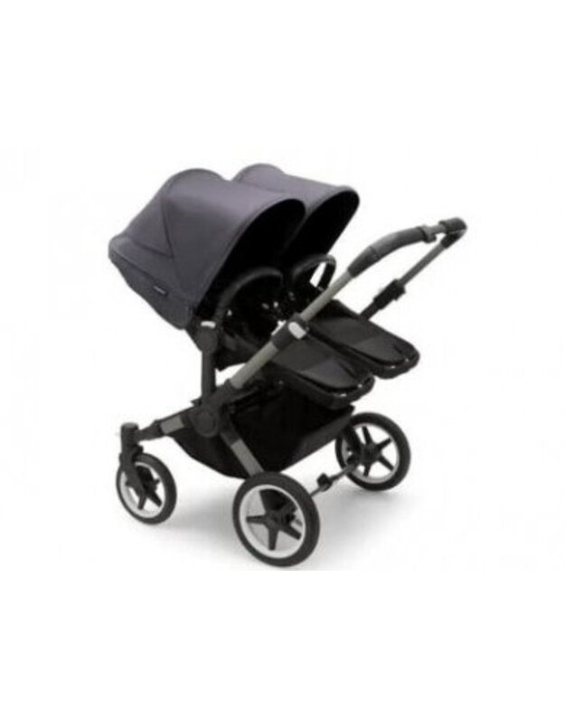 Universalus vežimėlis dvynukams Bugaboo Donkey 5 TWIN - Graphite/Midnight Black/Stormy Blue