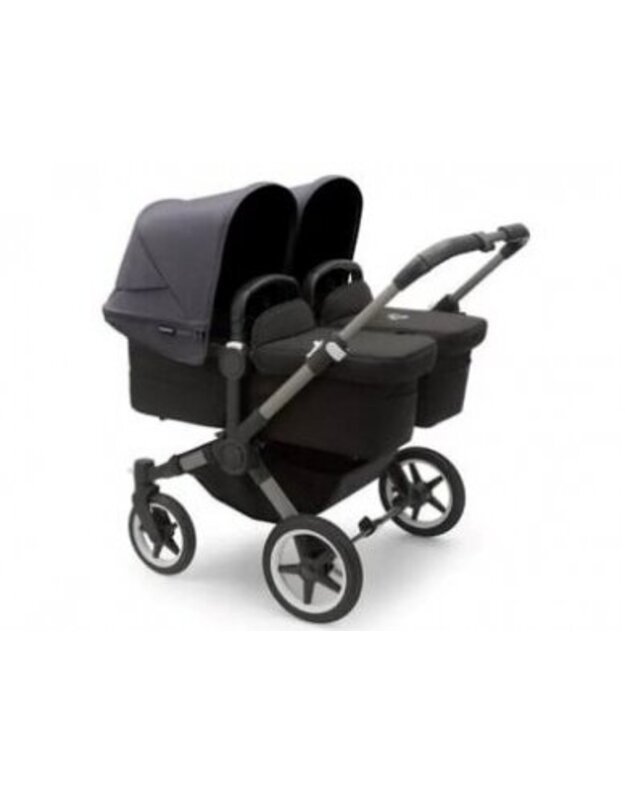 Universalus vežimėlis dvynukams Bugaboo Donkey 5 TWIN - Graphite/Midnight Black/Stormy Blue