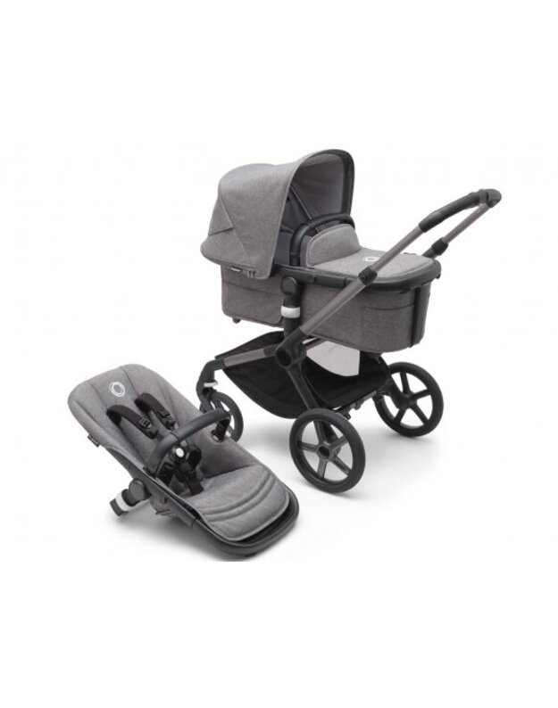 Universalus vežimėlis Bugaboo Fox 5 Grey mélange/Grey mélange/graphite frame 2in1