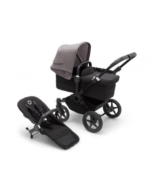 Universalus vežimėlis Bugaboo Donkey 5 Mono 2in1 Black/Midnight Black/Grey Melange