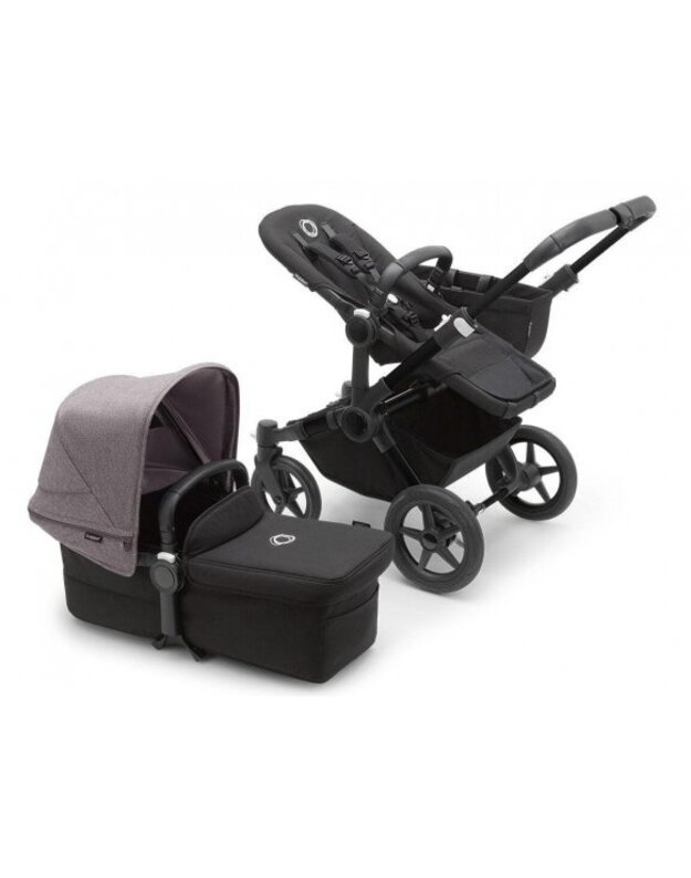 Universalus vežimėlis Bugaboo Donkey 5 Mono 2in1 Black/Midnight Black/Grey Melange