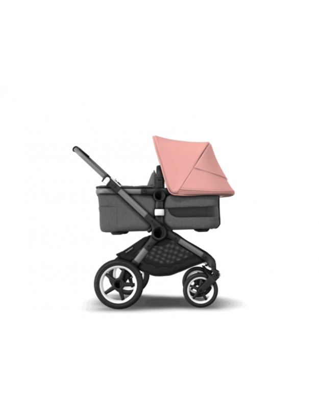 Universalus vežimėlio komplektas 2in1 Bugaboo Fox 3 Morning pink/grey melange/graphite važiuoklė