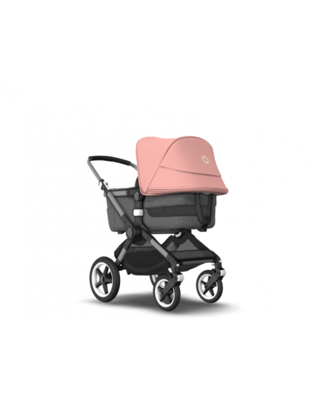 Universalus vežimėlio komplektas 2in1 Bugaboo Fox 3 Morning pink/grey melange/graphite važiuoklė