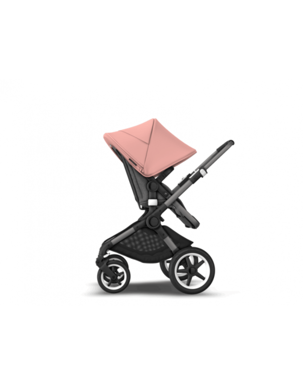 Universalus vežimėlio komplektas 2in1 Bugaboo Fox 3 Morning pink/grey melange/graphite važiuoklė