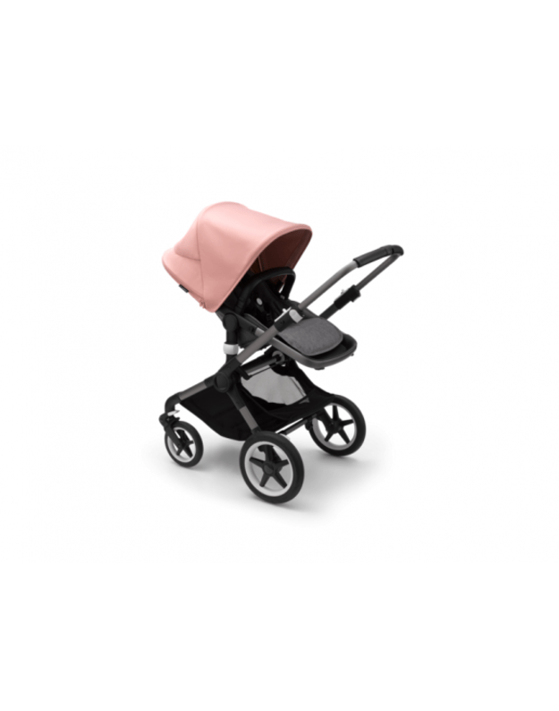 Universalus vežimėlio komplektas 2in1 Bugaboo Fox 3 Morning pink/grey melange/graphite važiuoklė