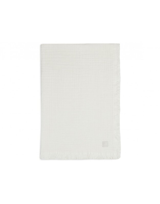 Jollein muslino pledas 120x120 cm Fringe Ivory