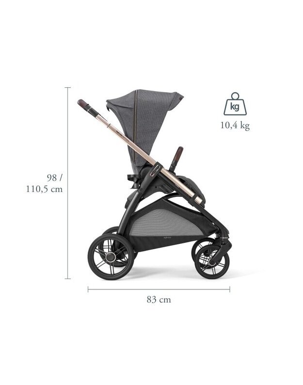 Universalus vežimėlio komplektas Inglesina Aptica 4in1 Velvet Grey + Darwin Infant Recline 0-13 kg