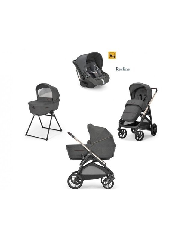 Universalus vežimėlio komplektas Inglesina Aptica 4in1 Velvet Grey + Darwin Infant Recline 0-13 kg