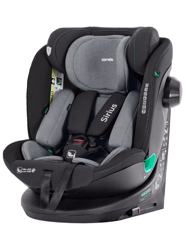 Automobilinė kėdutė Carrello Sirius Sky Greyi-size 0-36kg (40cm - 150cm)