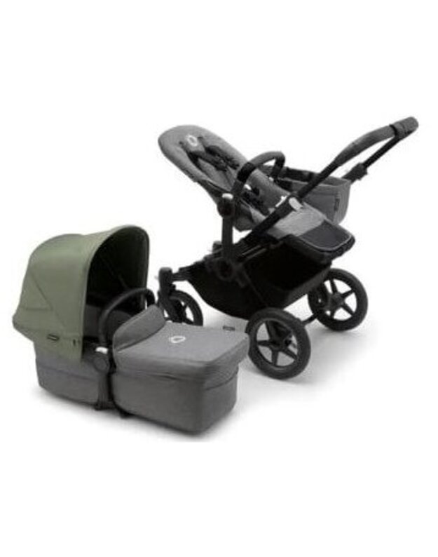 Universalus vežimėlis Bugaboo Donkey 5 Mono 2in1 Black/Grey Melange/Forest Green