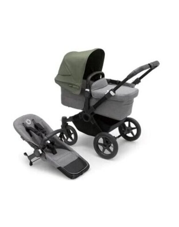 Universalus vežimėlis Bugaboo Donkey 5 Mono 2in1 Black/Grey Melange/Forest Green