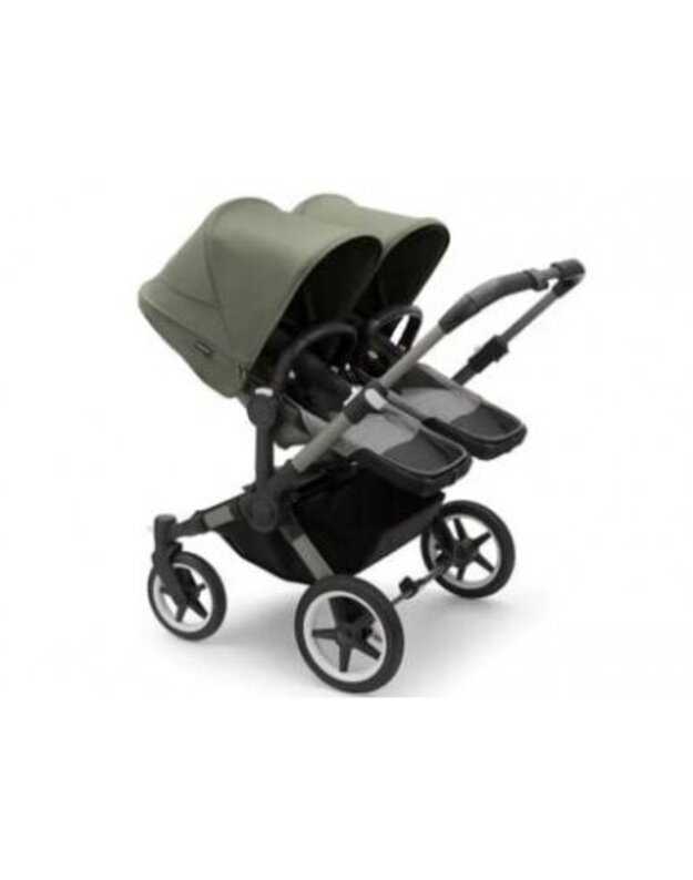 Universalus vežimėlis dvynukams Bugaboo Donkey 5 TWIN - Graphite/Grey Melange/Forest Green