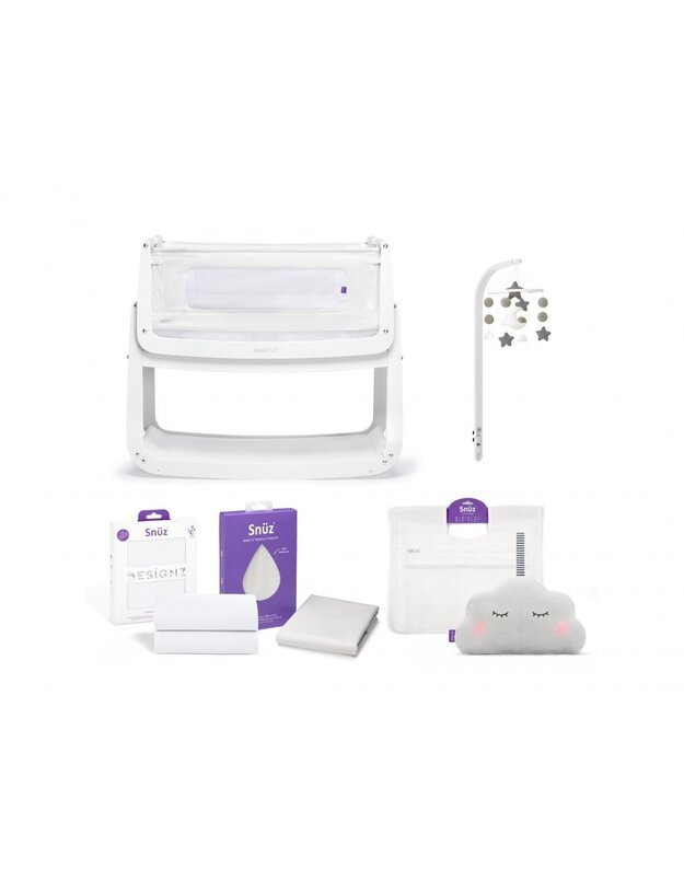 SnuzPod4 Bedside Crib Starter Bundle White