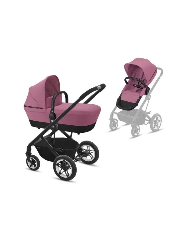 Universalaus vežimėlio komplektas Cybex Balioa S 2in1 Magnolia Pink, black frame