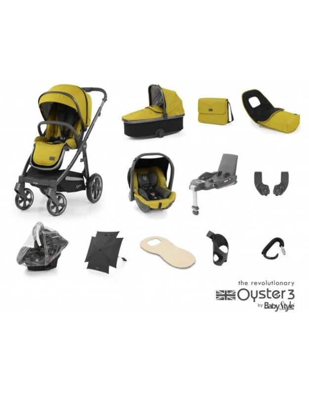 OYSTER 3 STROLLER SET 12IN1 MUSTARD/CITY GREY