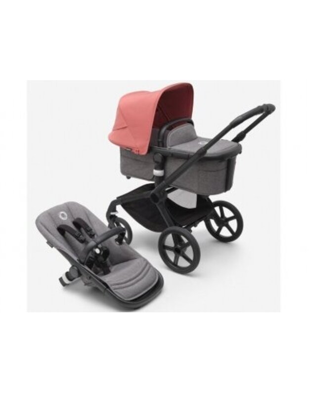  Universalus vežimėlis Bugaboo Fox 5 Sunrise red /grey melange/ black frame 2in1