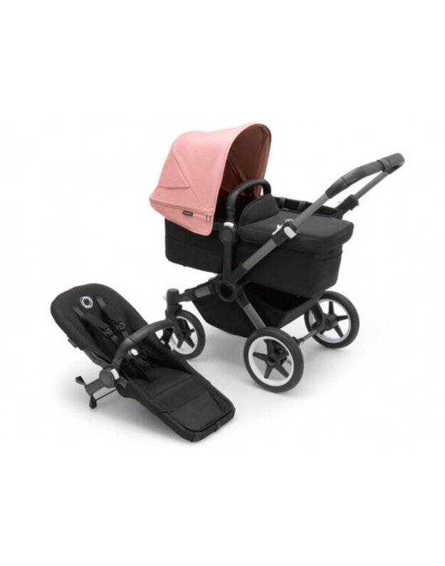 Universalus vežimėlis Bugaboo Donkey 5 Mono 2in1 Graphite/Midnight Black/Morning Pink