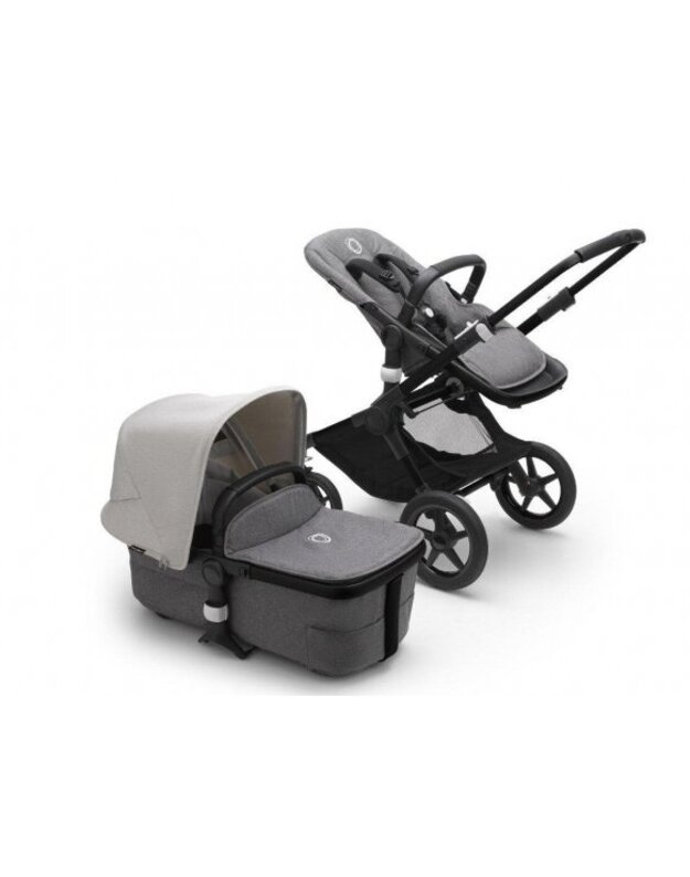 Universalus vežimėlio komplektas 2in1 Bugaboo Fox 3 Misty white/grey melange/black važiuoklė