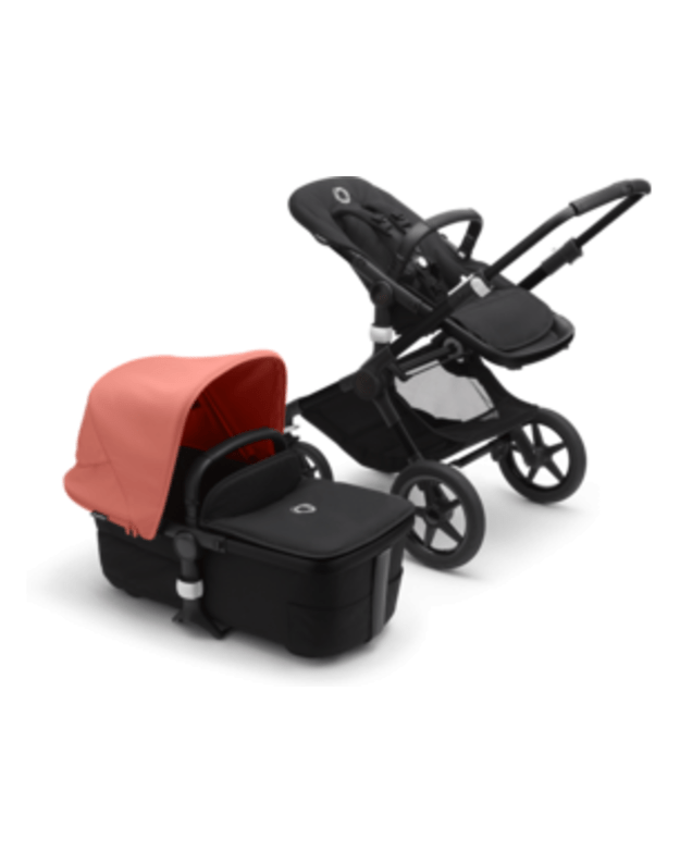 Universalus vežimėlio komplektas 2in1 Bugaboo Fox 3 Sunrise red/ midnight black/ black važiuokl