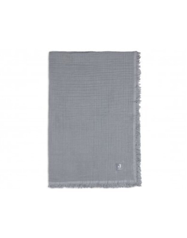 Jollein muslino pledas 120x120 cm Fringe Storm Grey