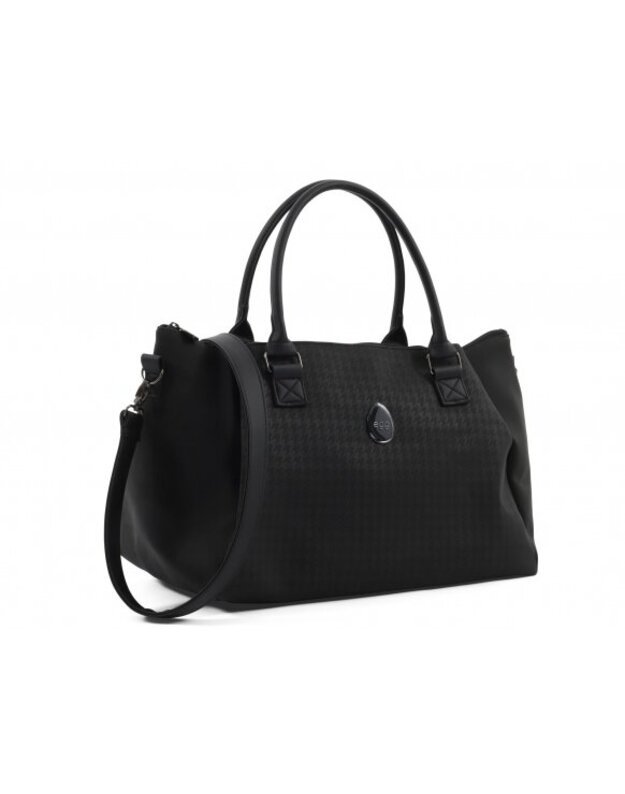 egg Overnight Bag mamos rankinė Houndstooth Black