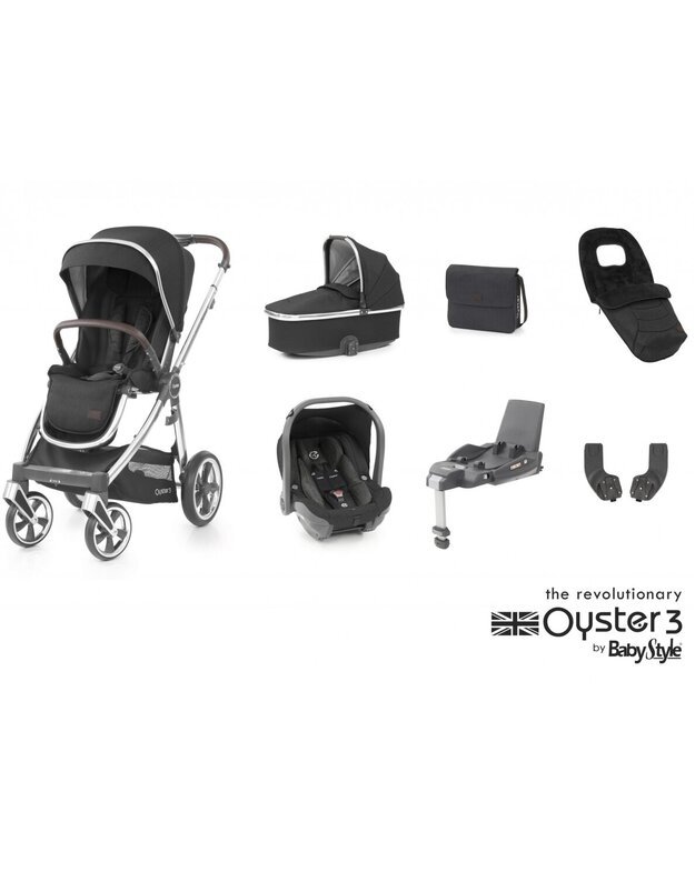 OYSTER 3 STROLLER SET 7IN1 CAVIAR/MIRROR