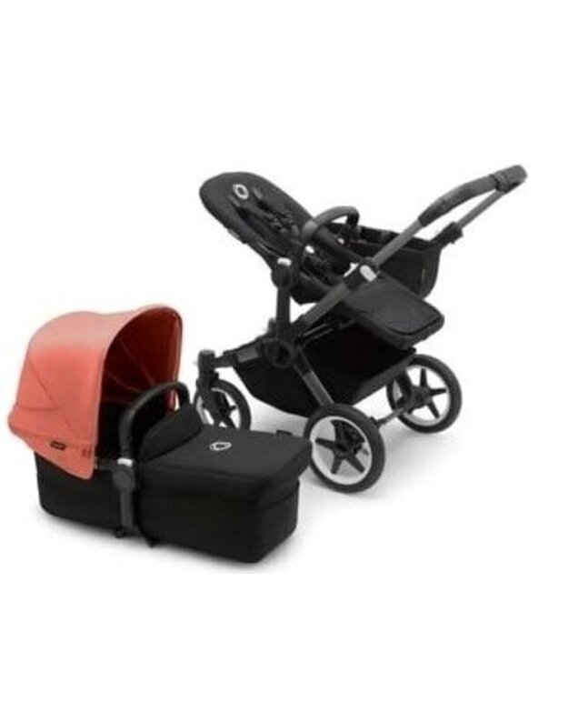 Universalus vežimėlis Bugaboo Donkey 5 Mono 2in1 Graphite/Midnight Black/Sunrise Red