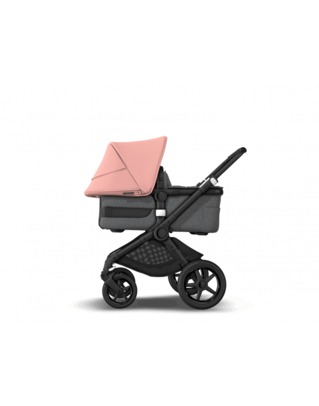 Universalus vežimėlio komplektas 2in1 Bugaboo Fox 3 Morning pink/grey melange/black važiuoklė