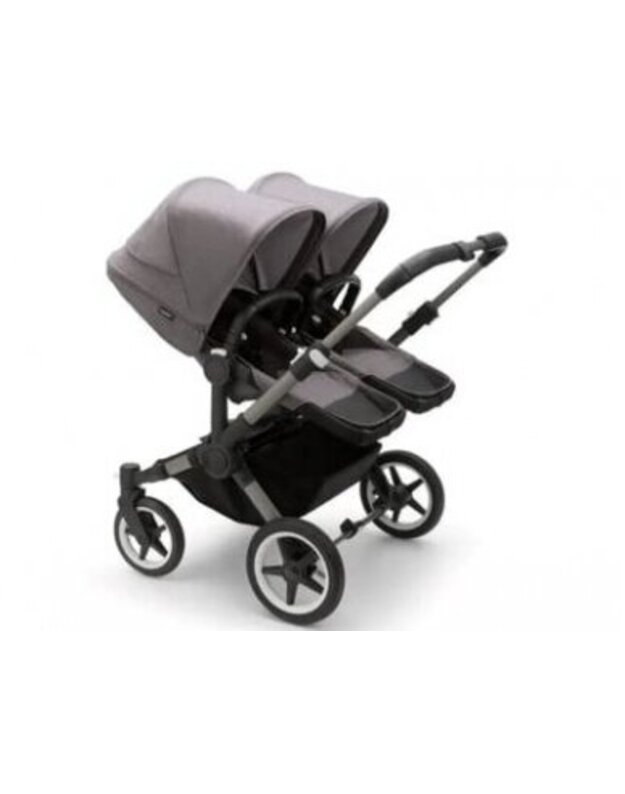 Universalus vežimėlis dvynukams Bugaboo Donkey 5 TWIN - Graphite/Grey Melange/Grey Melange