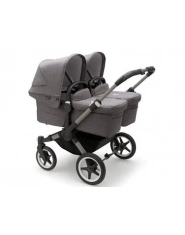 Universalus vežimėlis dvynukams Bugaboo Donkey 5 TWIN - Graphite/Grey Melange/Grey Melange