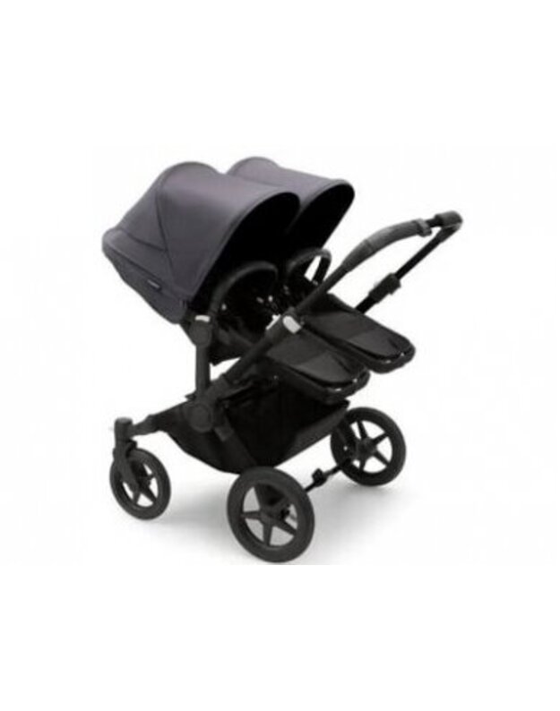 Universalus vežimėlis dvynukams Bugaboo Donkey 5 TWIN - Black/Midnight Black/Stormy Blue