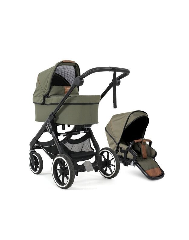 Universalus vežimėlio komplektas Emmaljunga NXT 90F Duo 2 in 1 Outdoor Olive/Black važiuoklė