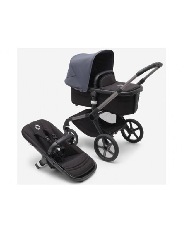 Universalus vežimėlis Bugaboo Fox 5 Stormy blue/midnight black/graphite frame 2in1